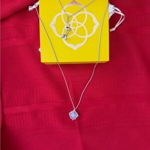 Kendra Scott Silver Necklace with Grey Pendant